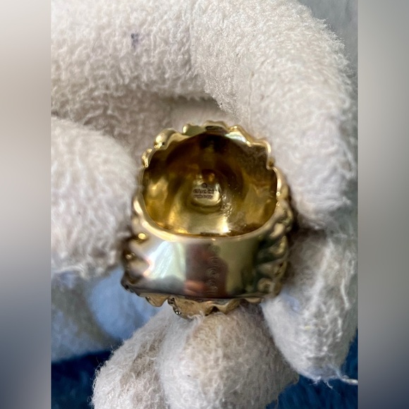 BRAND NEW Gucci Lion Head Gold Red Rhinestone Crystal Ring Size L - Picture 8 of 11